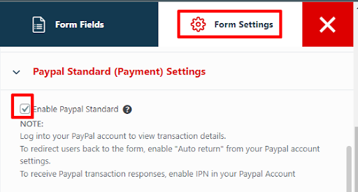 Enable Paypal