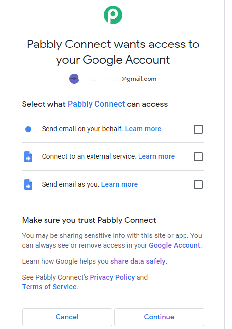 connects google account