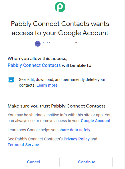 pabbly connect contacts